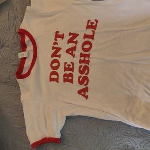 Don't be an asshole ringer t-shirt size Small 100% cotton
